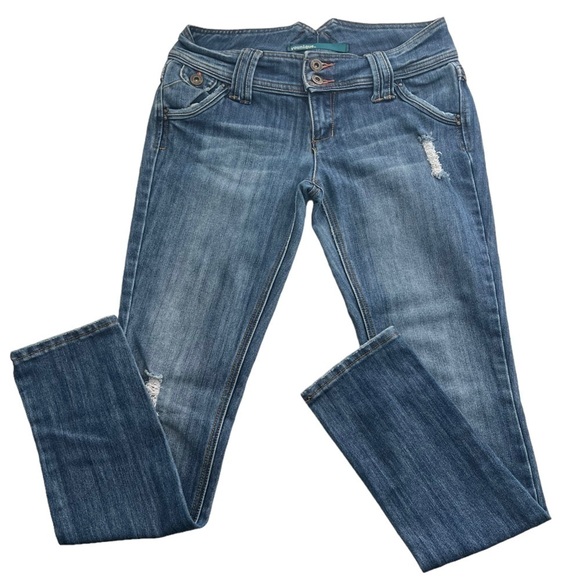 Younique Juniors Distressed Skinny Jeans Size 5 - Picture 1 of 15